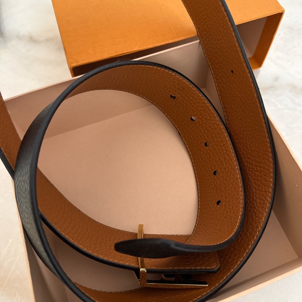 Louis Vuitton Black and Gold Leather Cuff - Picture 2 of 4